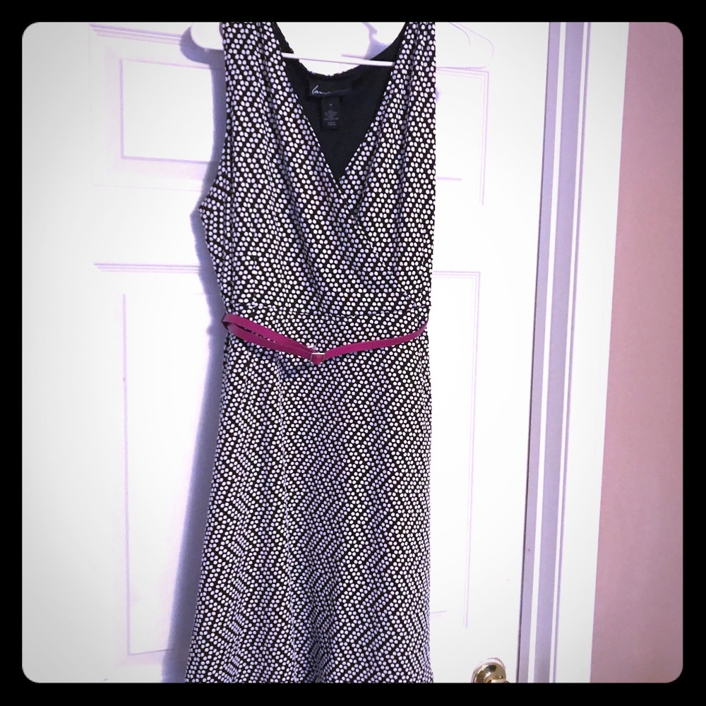 ❤️LB❤️Black&White Dress sexy crisscross top